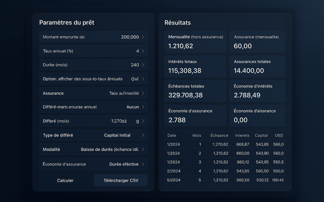 Nouvelle application web : analyse complète des conditions financières d’un emprunt immobilier